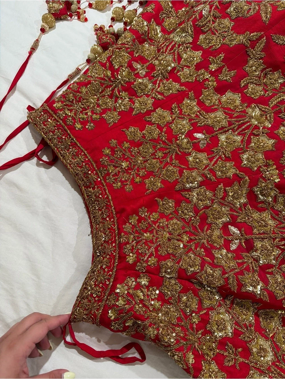 Bridal Red Hand Embroidered Lehnga Choli